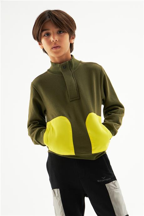 Swatsky Erkek Çocuk Haki Sweatshirt