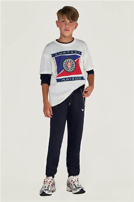Swatsky Erkek Çocuk Kırık Beyaz T-Shirt