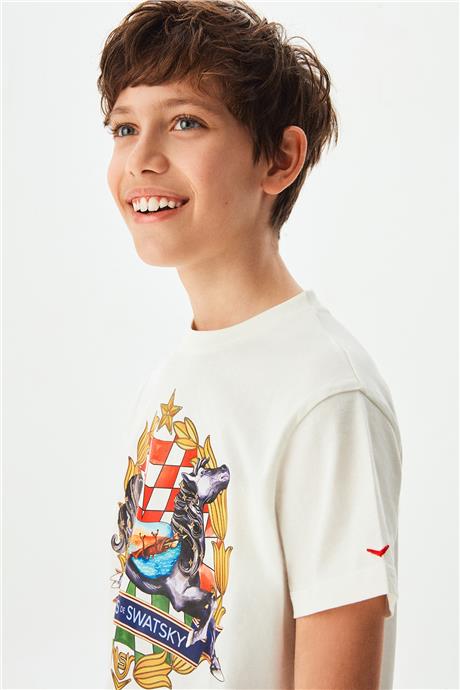 Swatsky Erkek Çocuk Kırık Beyaz Tshirt