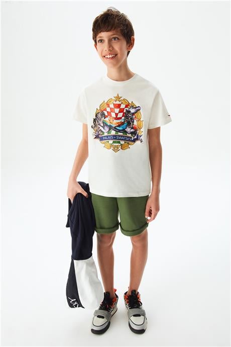 Swatsky Erkek Çocuk Kırık Beyaz Tshirt