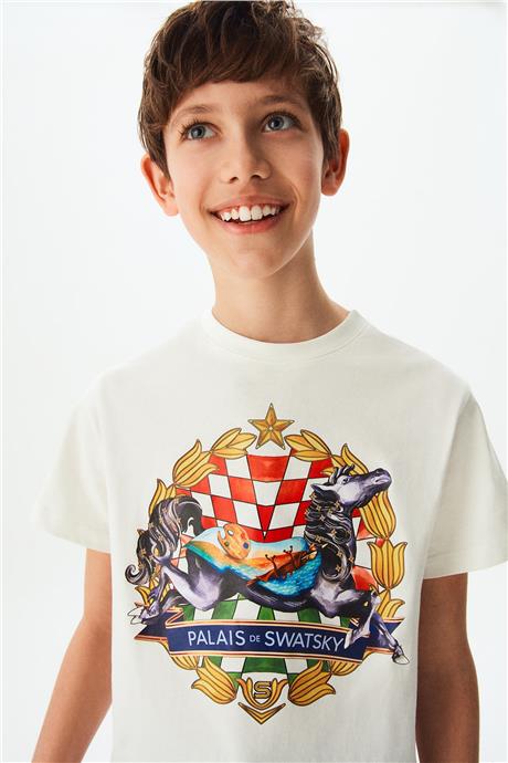 Swatsky Erkek Çocuk Kırık Beyaz Tshirt