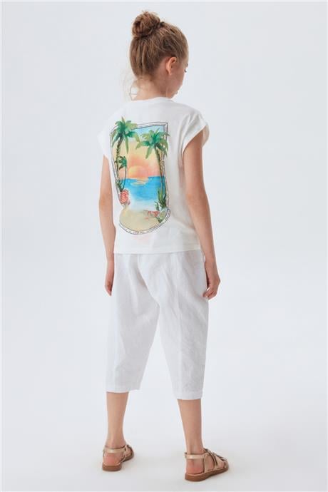 Swatsky Kız Çocuk Bej T-Shirt
