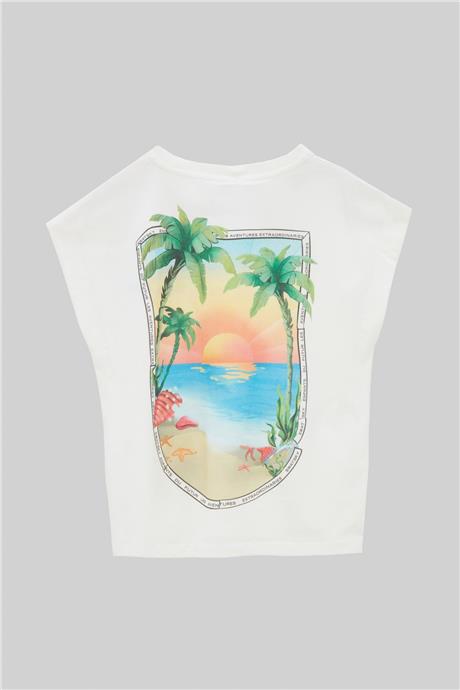 Swatsky Kız Çocuk Bej T-Shirt