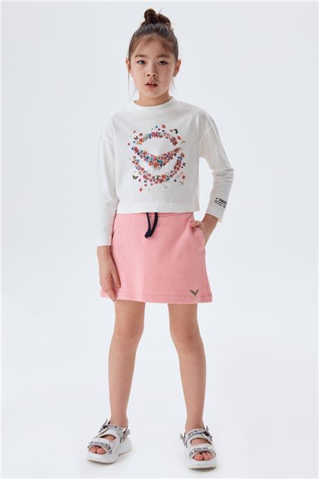 Swatsky Kız Çocuk Beyaz T-Shirt