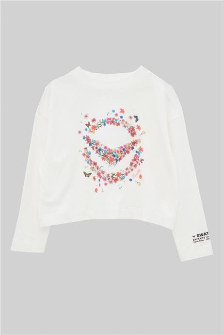 Swatsky Kız Çocuk Beyaz T-Shirt
