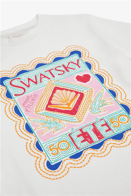 Swatsky Kız Çocuk Beyaz Tshirt
