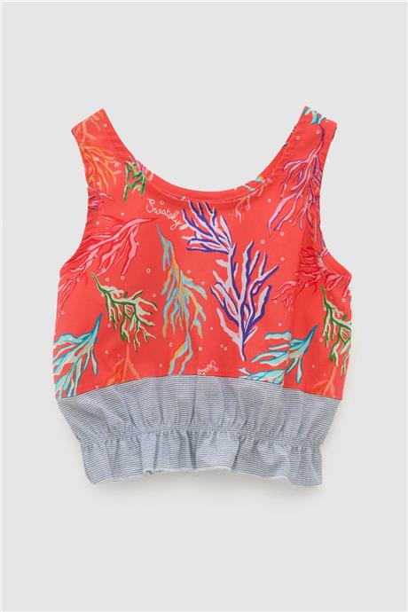 Swatsky Kız Çocuk Desenli Crop Top