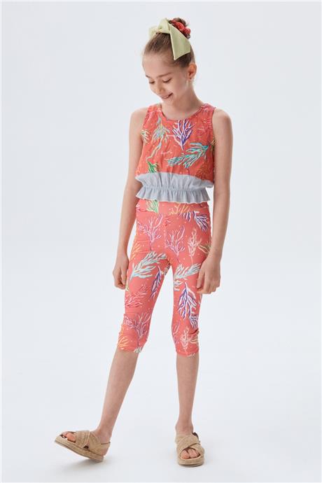 Swatsky Kız Çocuk Desenli Crop Top