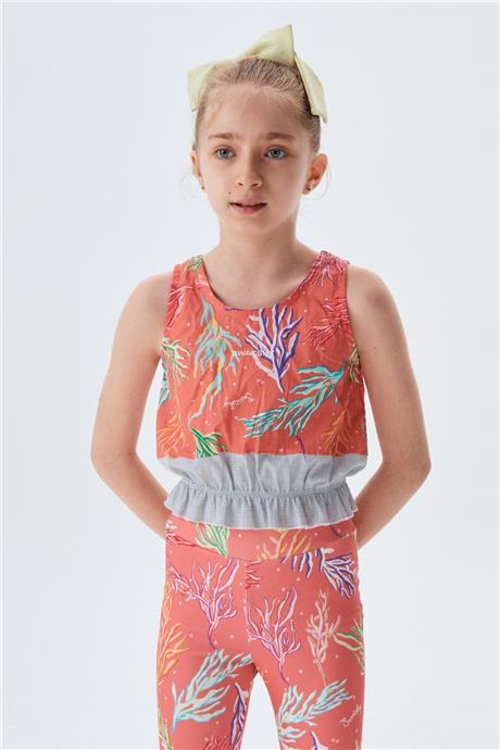 Swatsky Kız Çocuk Desenli Crop Top