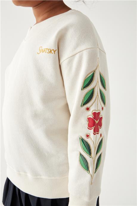 Swatsky Kız Çocuk Ekru Sweatshirt
