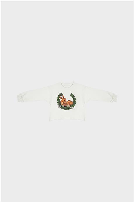 Swatsky Kız Çocuk Ekru Sweatshirt