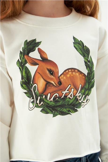 Swatsky Kız Çocuk Ekru Sweatshirt