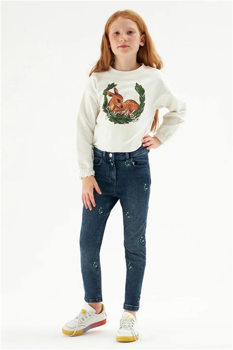Swatsky Kız Çocuk Ekru Sweatshirt
