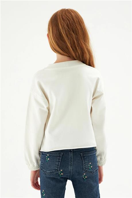 Swatsky Kız Çocuk Ekru Sweatshirt