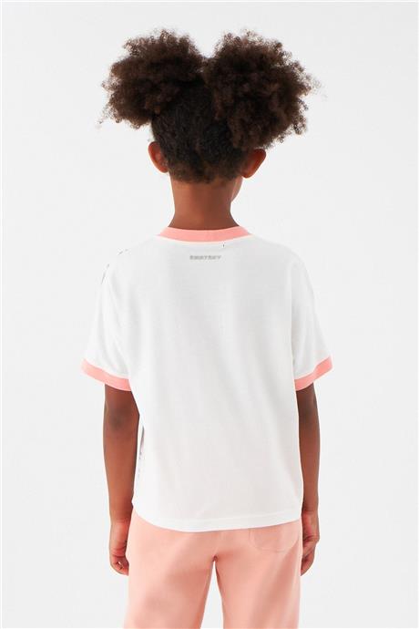 Swatsky Kız Çocuk Ekru T-Shirt