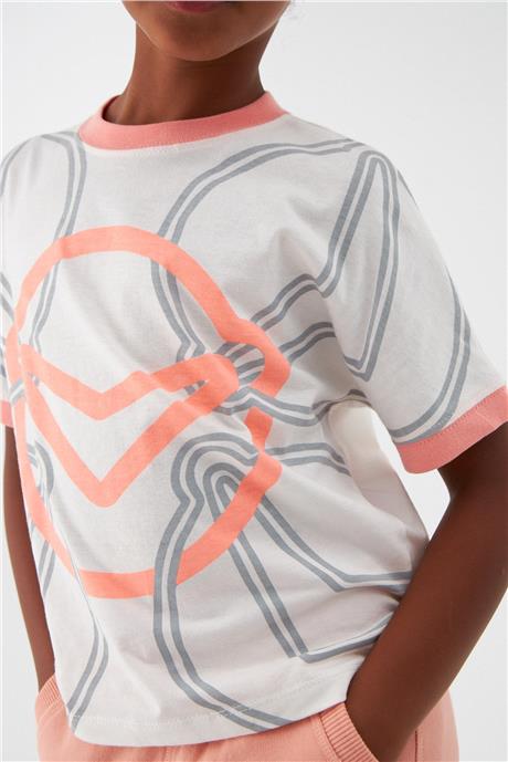 Swatsky Kız Çocuk Ekru T-Shirt