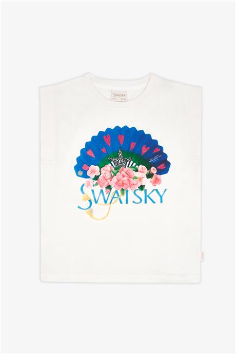 Swatsky Kız Çocuk Ekru Tshirt