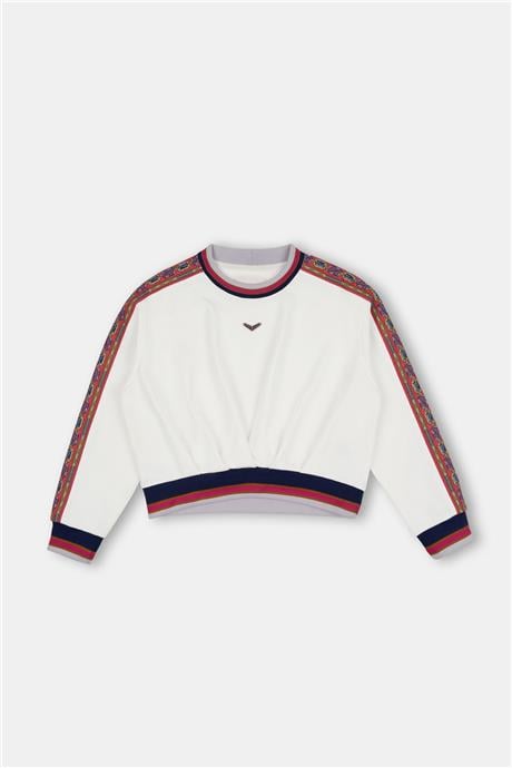 Swatsky Kız Çocuk Kırık Beyaz Sweatshirt