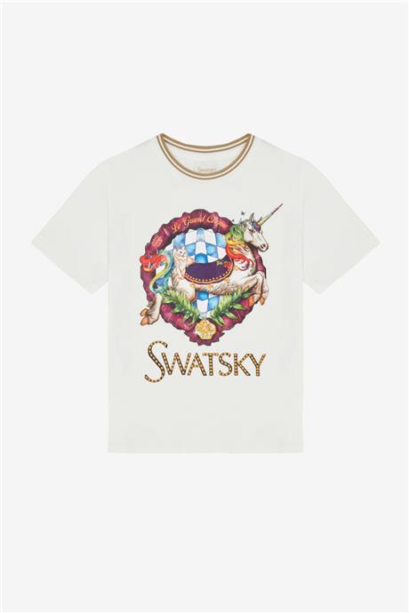 Swatsky Kız Çocuk Kırık Beyaz Tshirt