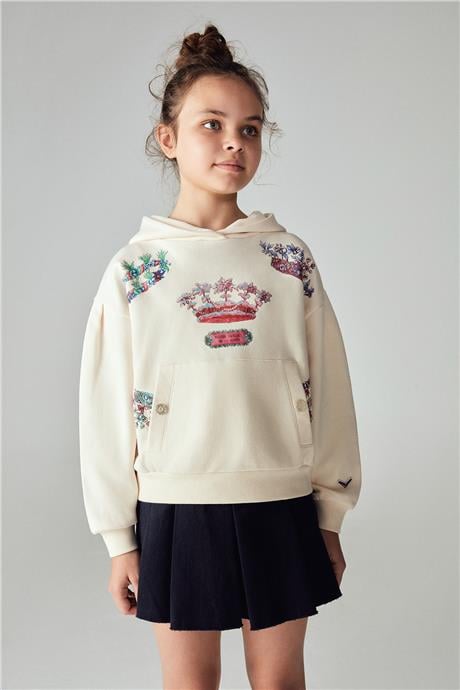 Swatsky Kız Çocuk Krem Sweatshirt