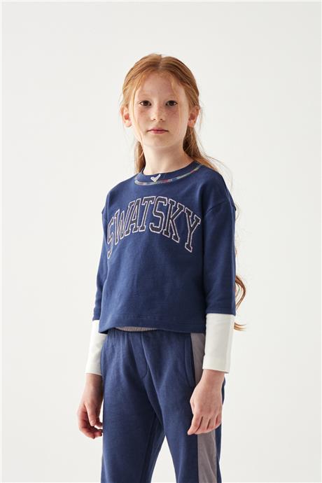 Swatsky Kız Çocuk Lacivert T-Shirt