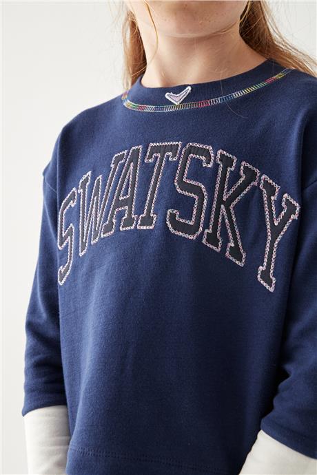 Swatsky Kız Çocuk Lacivert T-Shirt
