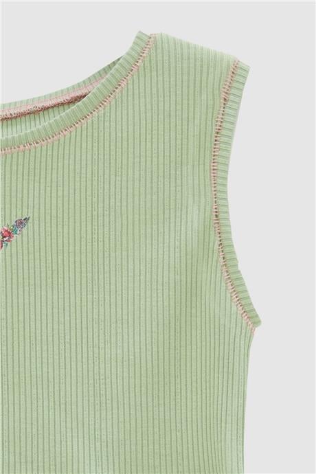 Swatsky Kız Çocuk Yeşil Crop Top