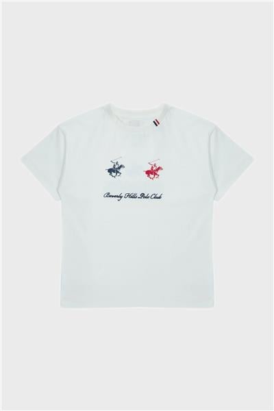 Beverly Hills Polo Club Erkek Çocuk Beyaz T-Shirt