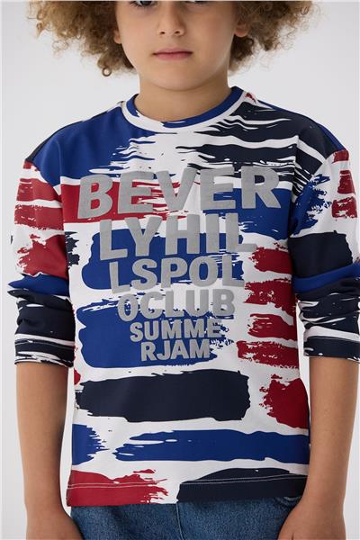 Beverly Hills Polo Club Erkek Çocuk Desenli T-Shirt