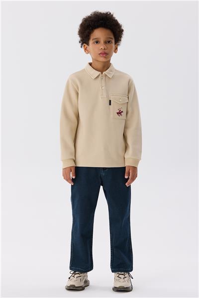 Beverly Hills Polo Club Erkek Çocuk Ekru T-Shirt