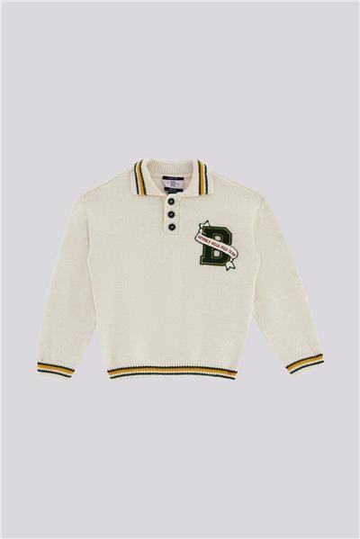 Beverly Hills Polo Club Boy Ecru SweaterBeverly Hills Polo Club Boy Ecru Sweater