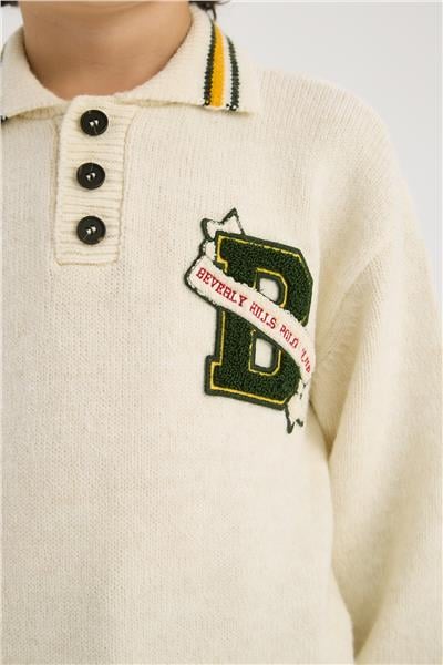 Beverly Hills Polo Club Boy Ecru SweaterBeverly Hills Polo Club Boy Ecru Sweater