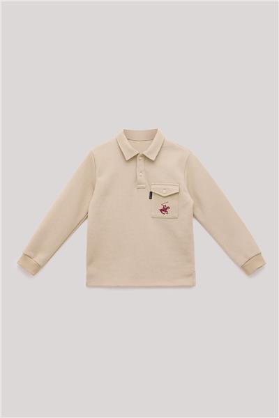 Beverly Hills Polo Club Erkek Çocuk Ekru T-Shirt