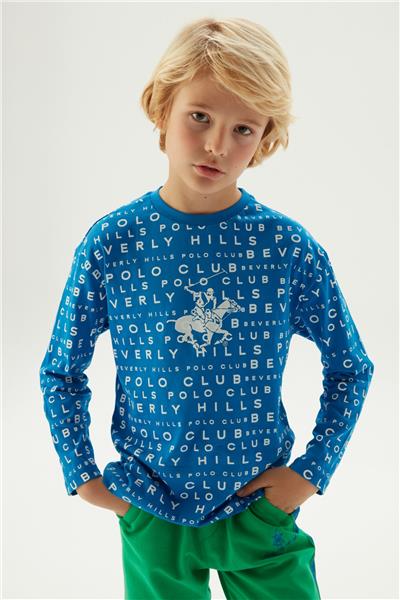 Beverly Hills Polo Club Erkek Çocuk Mavi T-Shirt