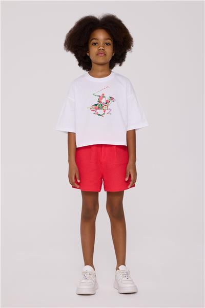 Beverly Hills Polo Club Kız Çocuk Beyaz TshirtBeverly Hills Polo Club Kız Çocuk Beyaz Tshirt