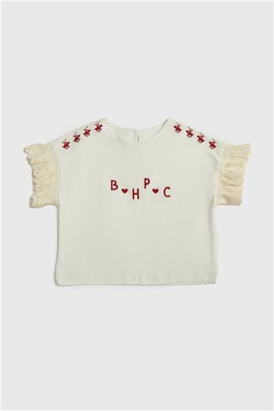 Beverly Hills Polo Club Kız Çocuk Beyaz T-Shirt