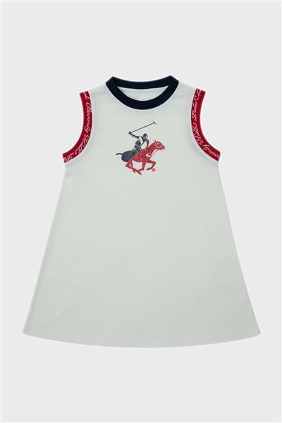 Beverly Hills Polo Club Kız Çocuk Beyaz Elbise