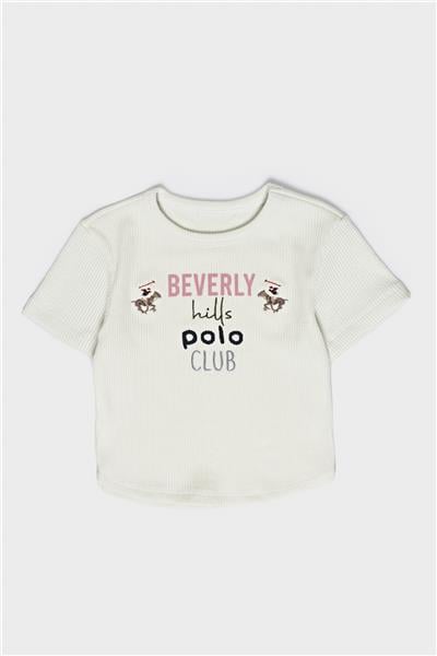 Beverly Hills Polo Club Kız Çocuk Beyaz T-Shirt