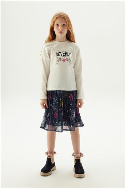 Beverly Hills Polo Club Kız Çocuk Beyaz T-Shirt