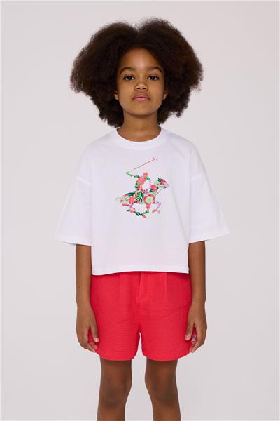 Beverly Hills Polo Club Kız Çocuk Beyaz TshirtBeverly Hills Polo Club Kız Çocuk Beyaz Tshirt