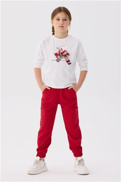 Beverly Hills Polo Club Kız Çocuk Beyaz T-Shirt