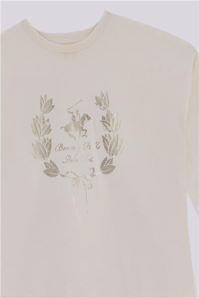 Beverly Hills Polo Club Kız Çocuk Ekru TshirtBeverly Hills Polo Club Kız Çocuk Ekru Tshirt