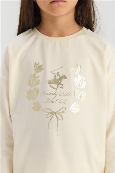 Beverly Hills Polo Club Kız Çocuk Ekru TshirtBeverly Hills Polo Club Kız Çocuk Ekru Tshirt