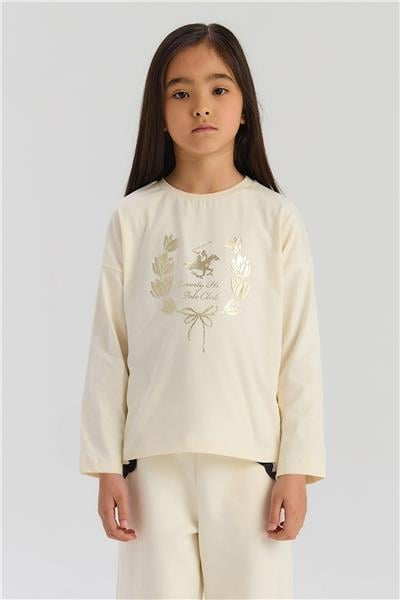 Beverly Hills Polo Club Kız Çocuk Ekru TshirtBeverly Hills Polo Club Kız Çocuk Ekru Tshirt