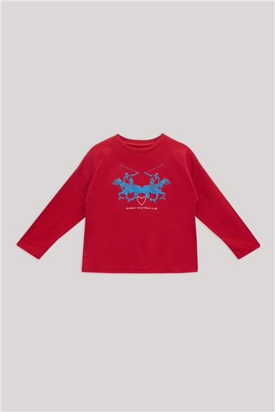 Beverly Hills Polo Club Kız Çocuk Kırmızı T-Shirt