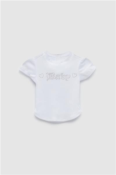 BG Baby Kız Bebek Beyaz T-Shirt