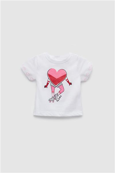 BG Baby Kız Bebek Beyaz T-Shirt