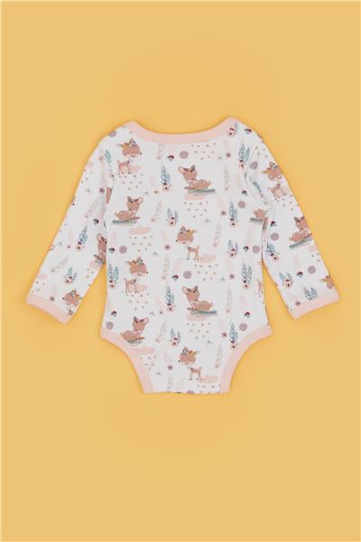 BG Baby Kız Bebek Desenli 3lü Body