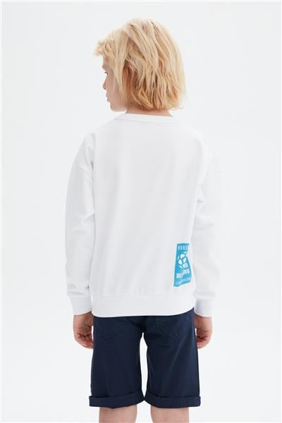 Bikkembergs Erkek Çocuk Beyaz Sweatshirt