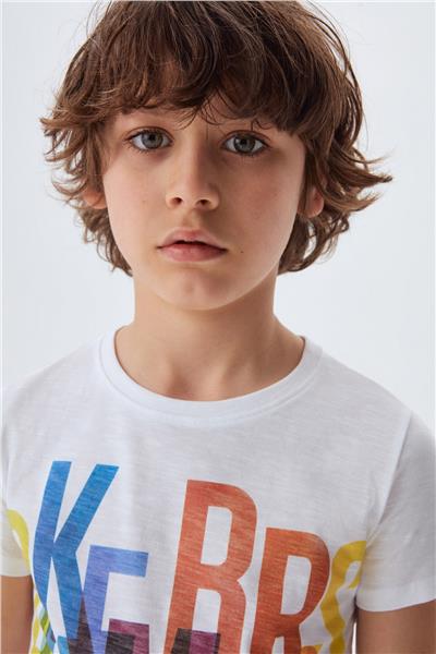 Bikkembergs Erkek Çocuk Beyaz T-Shirt